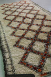 Handwoven Moroccan Rug - 6.1 x 12.1 ft | Beige Diamond Pattern with Black Border