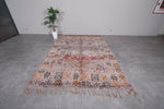 Moroccan Vintage Rug with Floral Patterns - 6.6 x 9.5 Feet