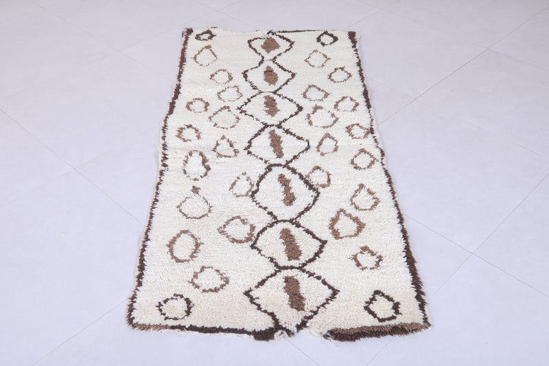 Moroccan berber rug 2.6 X 5.7 Feet - Boucherouite Rugs