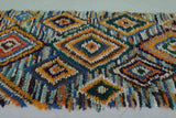 Moroccan Boucherouite rug 3 X 6.5 Feet