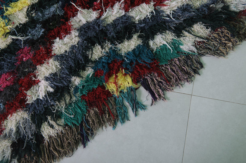 Moroccan Boucherouite Rug - 3.7x6.5 ft | Handcrafted Bohemian Decor