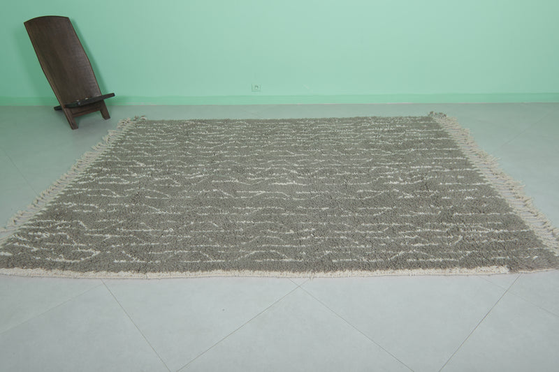 Moroccan Berber Rug - 6.1 x 8.5 Feet | Handwoven Wool Carpet