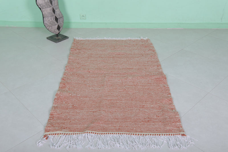 Handwoven Moroccan Rug - 3.1 X 5.2 Feet | Warm Terracotta