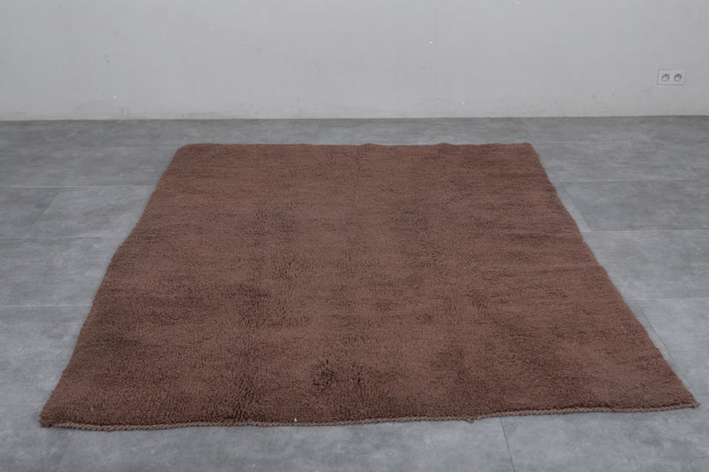 Brown Moroccan Rug - Handwoven 6.1 x 8 Feet | Natural Wool Elegance