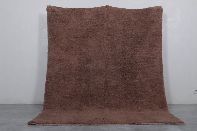 Brown Moroccan Rug - Handwoven 6.1 x 8 Feet | Natural Wool Elegance