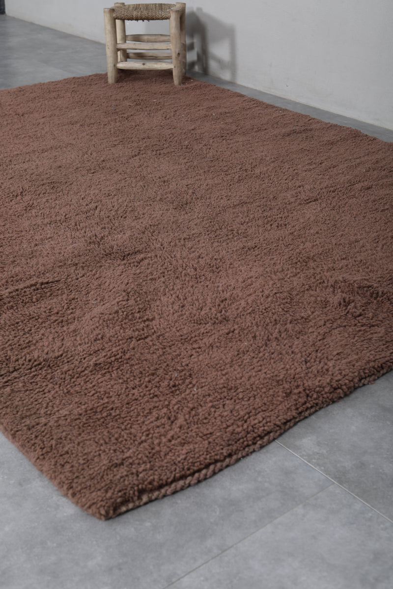 Brown Moroccan Rug - Handwoven 6.1 x 8 Feet | Natural Wool Elegance