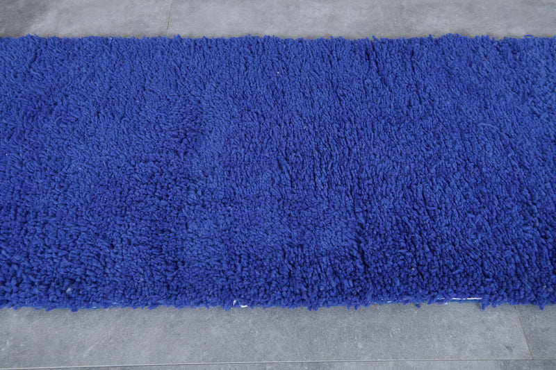 Blue Moroccan Runner Rug - Handwoven 2.1 x 5.9 Feet | Vibrant Wool Design