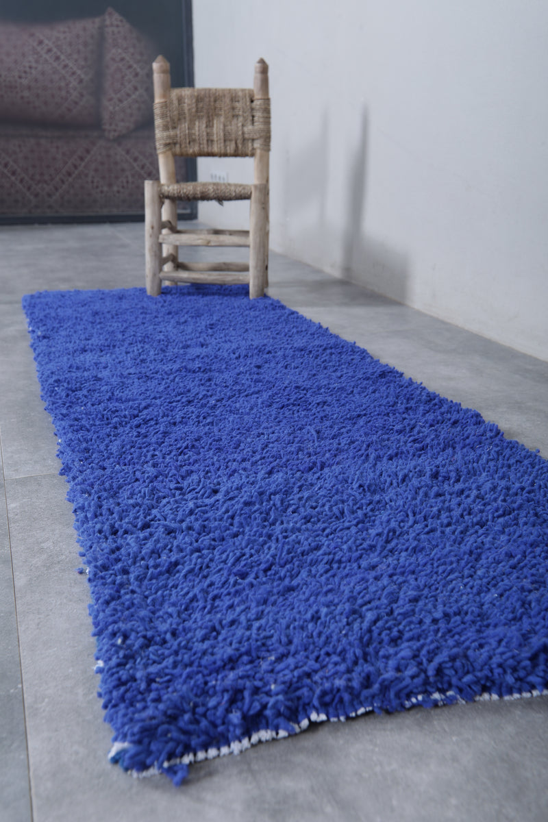 Blue Moroccan Runner Rug - Handwoven 2.1 x 5.9 Feet | Vibrant Wool Design