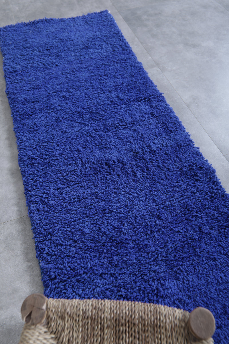 Blue Moroccan Runner Rug - Handwoven 2.1 x 5.9 Feet | Vibrant Wool Design