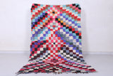 Moroccan Berber Rug – Colorful Checkered Pattern, 3.8 X 6.6 Feet