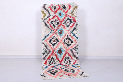 Moroccan berber rug 2.3 X 6.5 Feet - Boucherouite Rugs