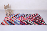 Moroccan Berber Rug – Colorful Checkered Pattern, 3.8 X 6.6 Feet