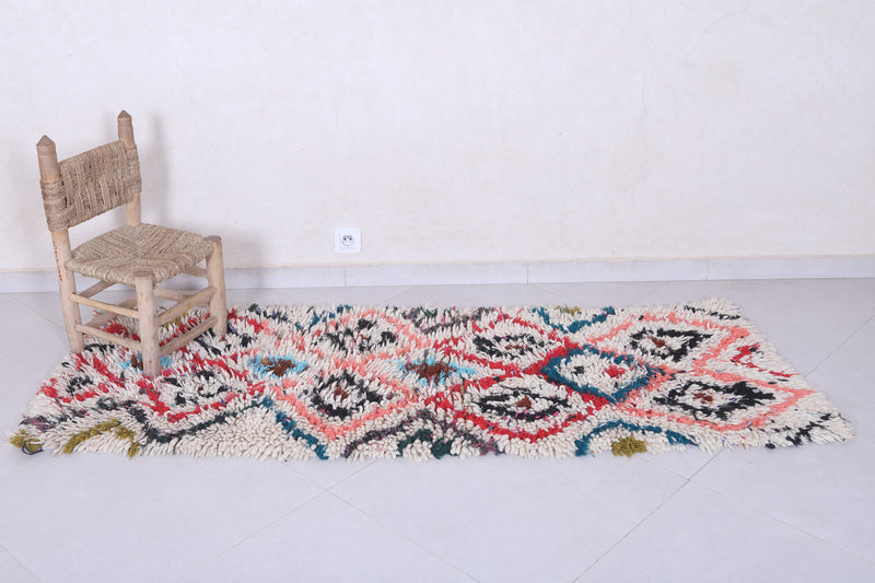 Moroccan berber rug 2.3 X 6.5 Feet - Boucherouite Rugs