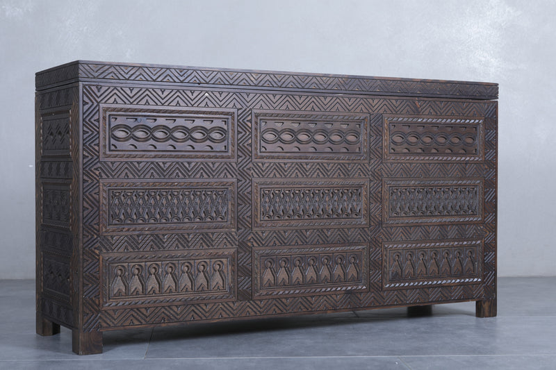 Custom Moroccan trunk - Moroccan chest - Berber Wooden trunk