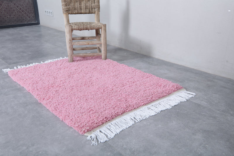 Moroccan Pink Rug - Handwoven 2.5 x 3.4 Feet | Plush Wool Accent