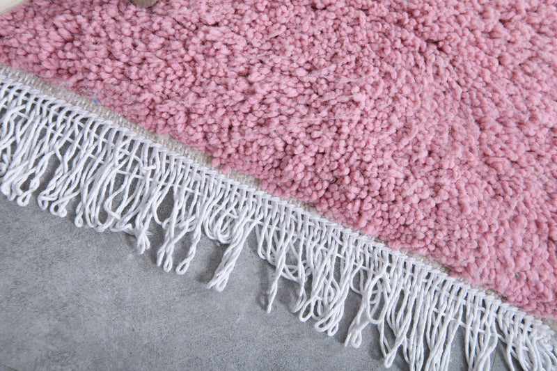 Moroccan Pink Rug - Handwoven 2.5 x 3.4 Feet | Plush Wool Accent