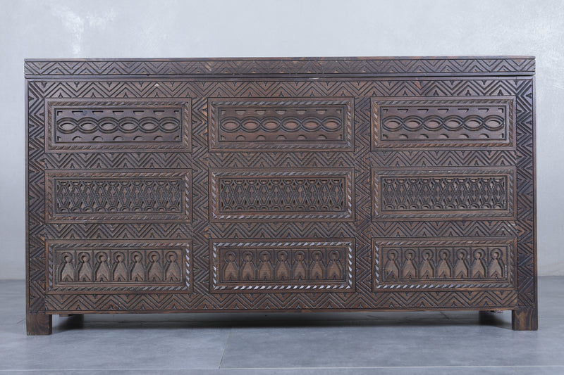 Custom Moroccan trunk - Moroccan chest - Berber Wooden trunk