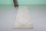 Hallway azilal rug 2.8 x 9.2 Feet - Mint green stripes