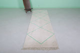 Hallway azilal rug 2.8 x 9.2 Feet - Mint green stripes