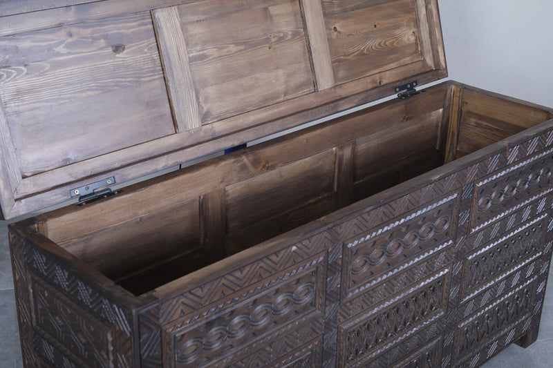 Custom Moroccan trunk - Moroccan chest - Berber Wooden trunk