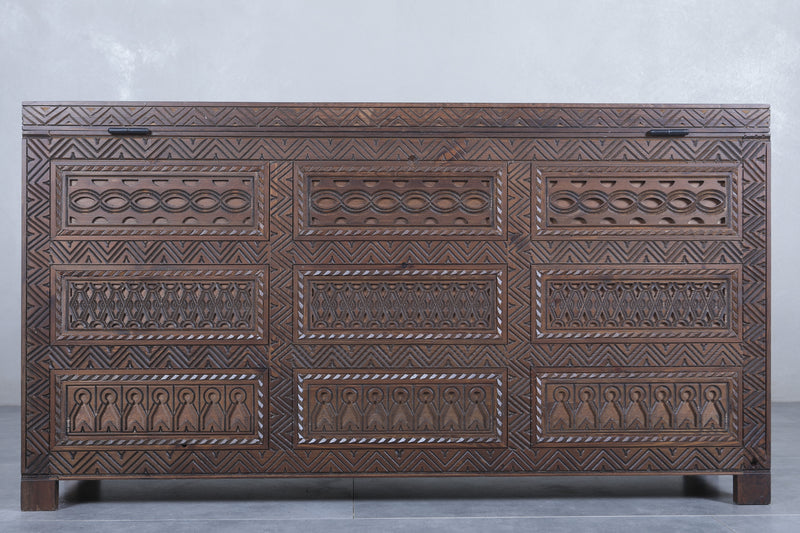 Custom Moroccan trunk - Moroccan chest - Berber Wooden trunk