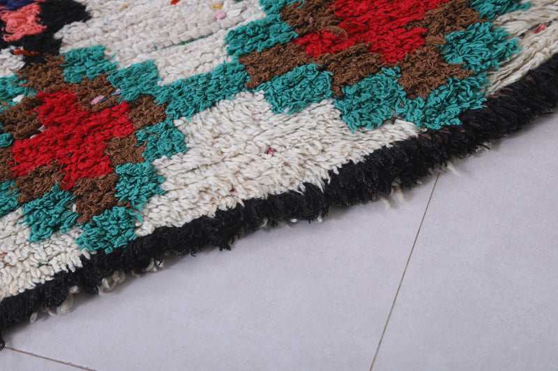 Moroccan berber rug 2.4 X 6.1 Feet - Boucherouite Rugs