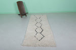 White Moroccan Runner Rug Shag 3 X 7.9 Feet