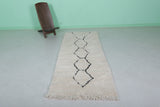 White Moroccan Runner Rug Shag 3 X 7.9 Feet