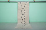 White Moroccan Runner Rug Shag 3 X 7.9 Feet