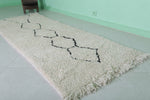 White Moroccan Runner Rug Shag 3 X 7.9 Feet