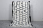 White and Black Moroccan Rug 4.6 X 7.8 Feet