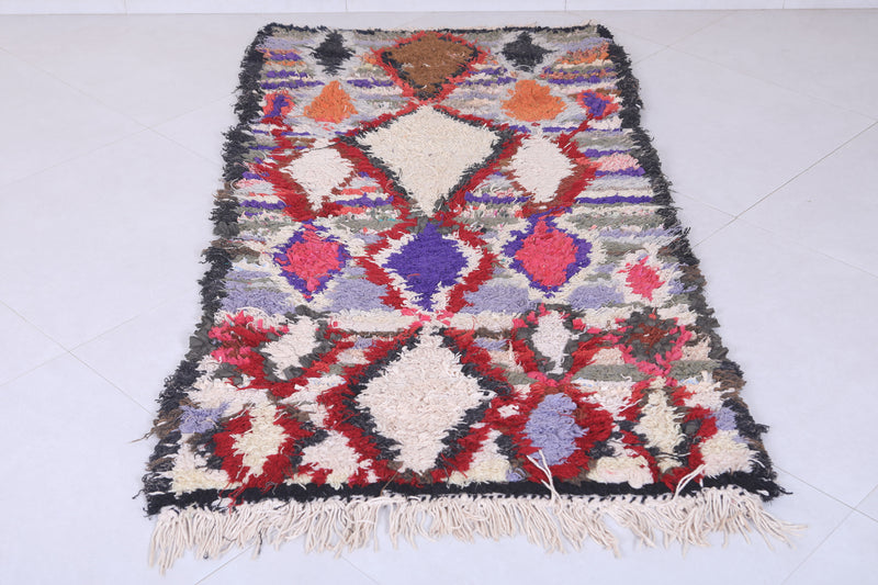 Moroccan berber rug 2.9 X 5.7 Feet - Boucherouite Rugs