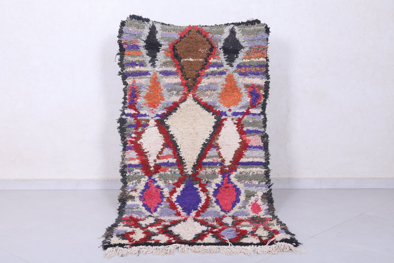 Moroccan berber rug 2.9 X 5.7 Feet - Boucherouite Rugs