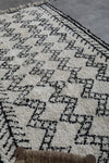 White and Black Moroccan Rug 4.6 X 7.8 Feet