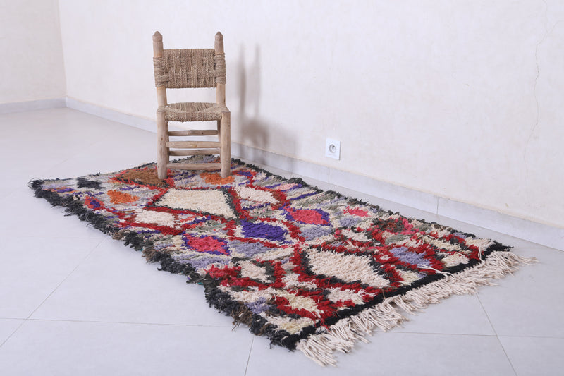 Moroccan berber rug 2.9 X 5.7 Feet - Boucherouite Rugs