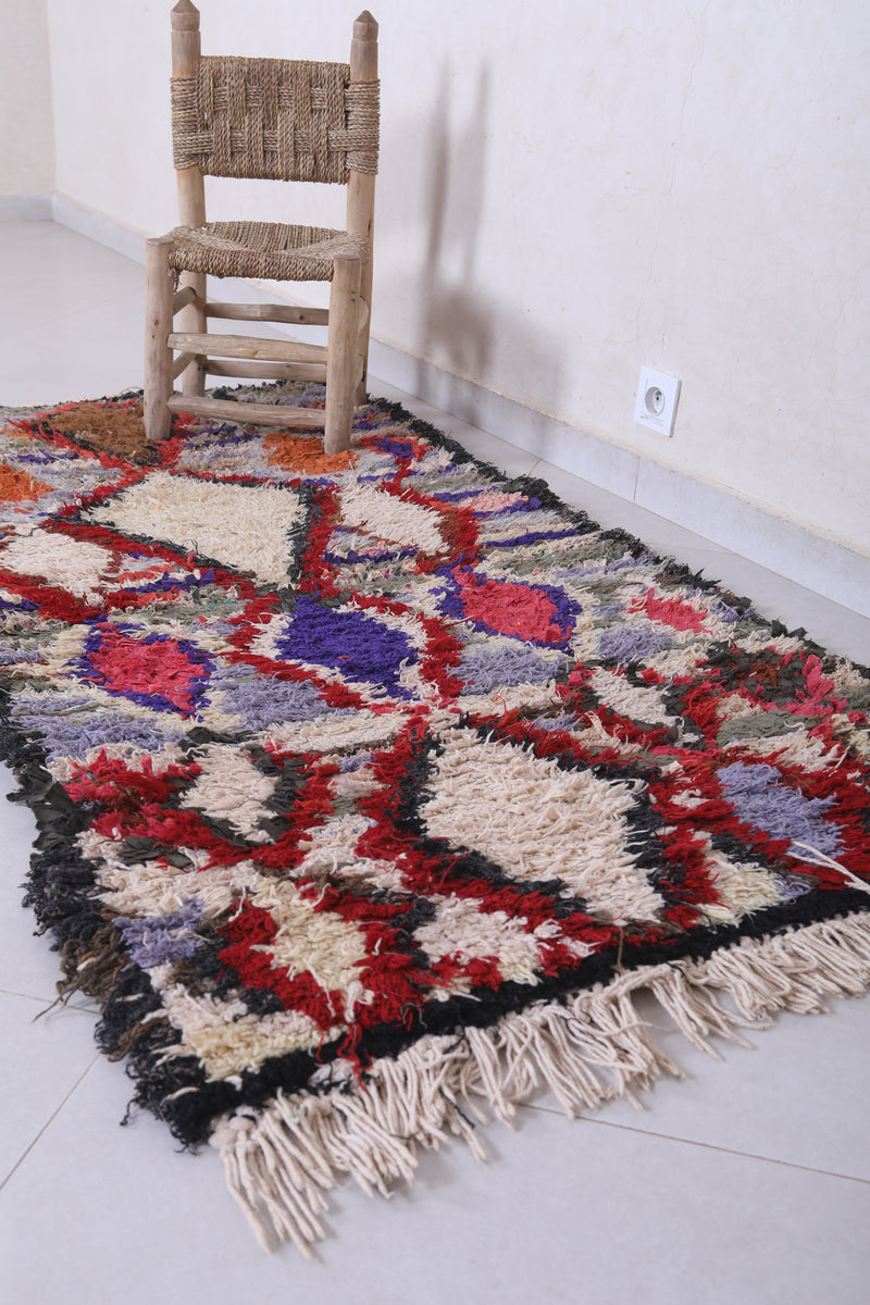 Moroccan berber rug 2.9 X 5.7 Feet - Boucherouite Rugs