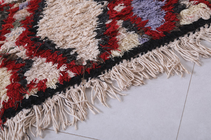 Moroccan berber rug 2.9 X 5.7 Feet - Boucherouite Rugs