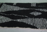 Black Moroccan Hallway Rug 2.8 X 11.2 Feet