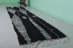 Black Moroccan Hallway Rug 2.8 X 11.2 Feet