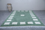 Green Moroccan rug green 8.2 X 10.1 Feet