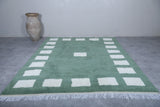 Green Moroccan rug green 8.2 X 10.1 Feet