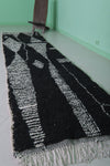 Black Moroccan Hallway Rug 2.8 X 11.2 Feet