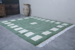 Green Moroccan rug green 8.2 X 10.1 Feet