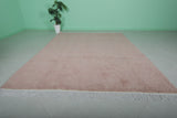 Plush Moroccan Rug - 8 x 10.3 ft | Soft Blush Pink with Fringe