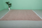 Plush Moroccan Rug - 8 x 10.3 ft | Soft Blush Pink with Fringe