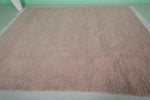 Plush Moroccan Rug - 8 x 10.3 ft | Soft Blush Pink with Fringe