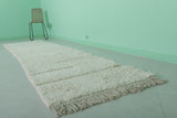 Elegant Moroccan Runner Rug - 2.8 x 12 ft | Minimalist White Design