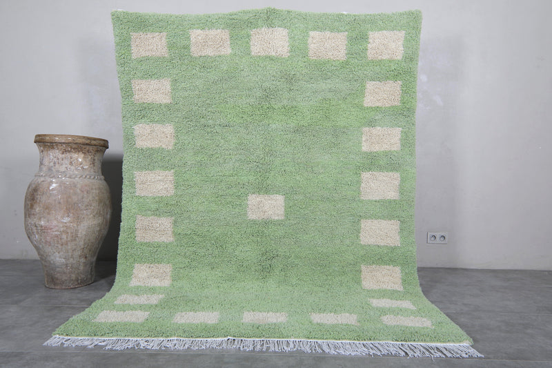 Green Moroccan Rug - 6 x 8 Feet | Handmade Berber Design