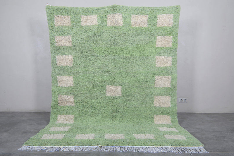 Green Moroccan Rug - 6 x 8 Feet | Handmade Berber Design