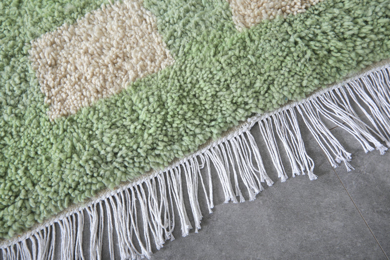 Green Moroccan Rug - 6 x 8 Feet | Handmade Berber Design